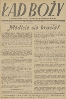 Ład Boży : tygodnik dla rodzin katolickich. R. 5, 1949, nr 9