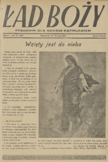 Ład Boży : tygodnik dla rodzin katolickich. R. 5, 1949, nr 21