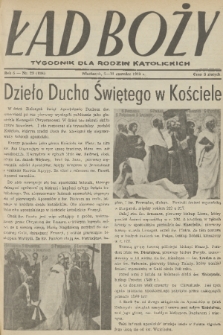 Ład Boży : tygodnik dla rodzin katolickich. R. 5, 1949, nr 23