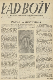 Ład Boży : tygodnik dla rodzin katolickich. R. 5, 1949, nr 30