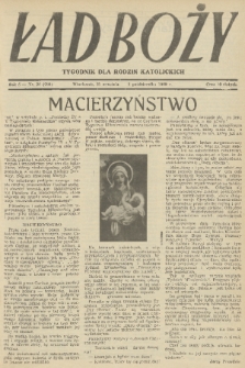 Ład Boży : tygodnik dla rodzin katolickich. R. 5, 1949, nr 34