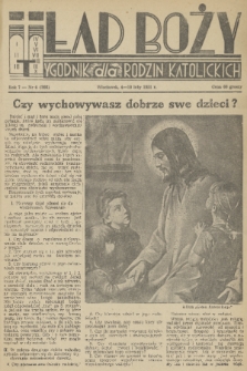 Ład Boży : tygodnik dla rodzin katolickich. R. 7, 1951, nr 4