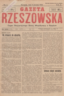 Gazeta Rzeszowska : organ Bezpartyjnego Bloku Współpracy z Rządem. 1929, Nr 2