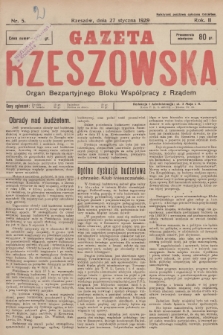 Gazeta Rzeszowska : organ Bezpartyjnego Bloku Współpracy z Rządem. 1929, Nr 5