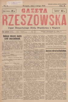 Gazeta Rzeszowska : organ Bezpartyjnego Bloku Współpracy z Rządem. 1929, Nr 6