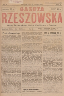 Gazeta Rzeszowska : organ Bezpartyjnego Bloku Współpracy z Rządem. 1929, Nr 8