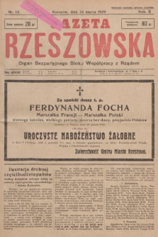 Gazeta Rzeszowska : organ Bezpartyjnego Bloku Współpracy z Rządem. 1929, Nr 13