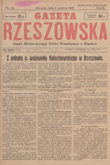 Gazeta Rzeszowska : organ Bezpartyjnego Bloku Współpracy z Rządem. 1929, Nr 23