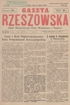 Gazeta Rzeszowska : organ Bezpartyjnego Bloku Współpracy z Rządem. 1929, Nr 30