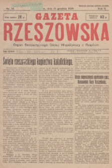 Gazeta Rzeszowska : organ Bezpartyjnego Bloku Współpracy z Rządem. 1929, Nr 51