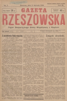 Gazeta Rzeszowska : organ Bezpartyjnego Bloku Współpracy z Rządem. 1930, Nr 3