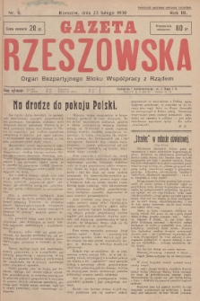 Gazeta Rzeszowska : organ Bezpartyjnego Bloku Współpracy z Rządem. 1930, Nr 9