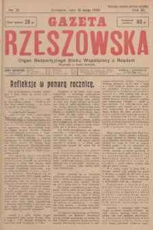 Gazeta Rzeszowska : organ Bezpartyjnego Bloku Współpracy z Rządem. 1930, Nr 21