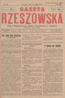 Gazeta Rzeszowska : organ Bezpartyjnego Bloku Współpracy z Rządem. 1930, Nr 22