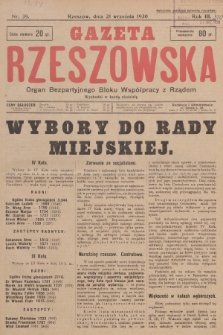 Gazeta Rzeszowska : organ Bezpartyjnego Bloku Współpracy z Rządem. 1930, Nr 39