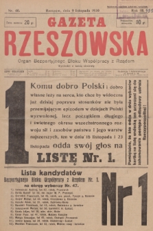 Gazeta Rzeszowska : organ Bezpartyjnego Bloku Współpracy z Rządem. 1930, Nr 46