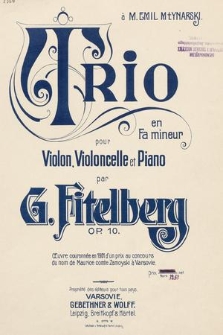 Trio en Fa mineur : pour violon, violoncelle et piano : Op. 10 [Piano]