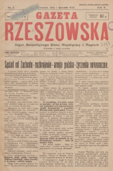Gazeta Rzeszowska : organ Bezpartyjnego Bloku Współpracy z Rządem. 1932, Nr 1