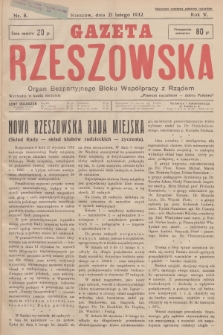 Gazeta Rzeszowska : organ Bezpartyjnego Bloku Współpracy z Rządem. 1932, Nr 8