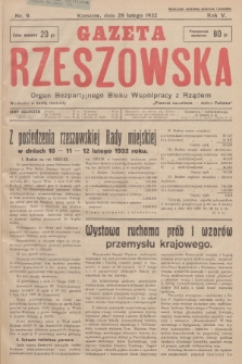 Gazeta Rzeszowska : organ Bezpartyjnego Bloku Współpracy z Rządem. 1932, Nr 9