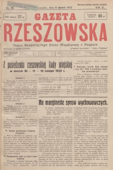 Gazeta Rzeszowska : organ Bezpartyjnego Bloku Współpracy z Rządem. 1932, Nr 10