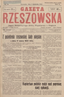 Gazeta Rzeszowska : organ Bezpartyjnego Bloku Współpracy z Rządem. 1932, Nr 14
