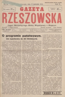 Gazeta Rzeszowska : organ Bezpartyjnego Bloku Współpracy z Rządem. 1932, Nr 16