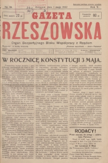 Gazeta Rzeszowska : organ Bezpartyjnego Bloku Współpracy z Rządem. 1932, Nr 18