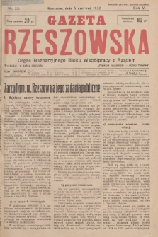Gazeta Rzeszowska : organ Bezpartyjnego Bloku Współpracy z Rządem. 1932, Nr 23