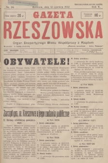Gazeta Rzeszowska : organ Bezpartyjnego Bloku Współpracy z Rządem. 1932, Nr 24