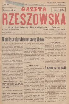 Gazeta Rzeszowska : organ Bezpartyjnego Bloku Współpracy z Rządem. 1932, Nr 25