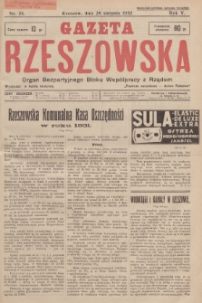 Gazeta Rzeszowska : organ Bezpartyjnego Bloku Współpracy z Rządem. 1932, Nr 35