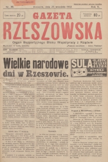 Gazeta Rzeszowska : organ Bezpartyjnego Bloku Współpracy z Rządem. 1932, Nr 39