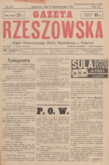 Gazeta Rzeszowska : organ Bezpartyjnego Bloku Współpracy z Rządem. 1932, Nr 41
