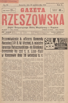 Gazeta Rzeszowska : organ Bezpartyjnego Bloku Współpracy z Rządem. 1932, Nr 43