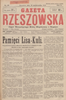 Gazeta Rzeszowska : organ Bezpartyjnego Bloku Współpracy z Rządem. 1932, Nr 44