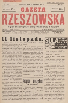Gazeta Rzeszowska : organ Bezpartyjnego Bloku Współpracy z Rządem. 1932, Nr 46