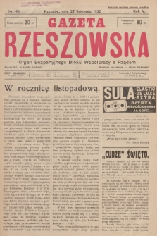 Gazeta Rzeszowska : organ Bezpartyjnego Bloku Współpracy z Rządem. 1932, Nr 48