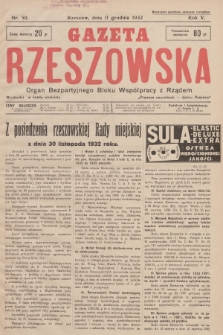 Gazeta Rzeszowska : organ Bezpartyjnego Bloku Współpracy z Rządem. 1932, Nr 50