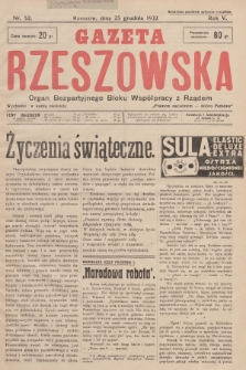 Gazeta Rzeszowska : organ Bezpartyjnego Bloku Współpracy z Rządem. 1932, Nr 52