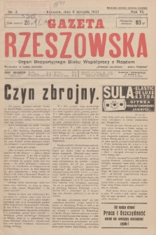 Gazeta Rzeszowska : organ Bezpartyjnego Bloku Współpracy z Rządem. 1933, Nr 2