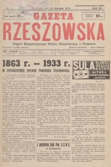 Gazeta Rzeszowska : organ Bezpartyjnego Bloku Współpracy z Rządem. 1933, Nr 4