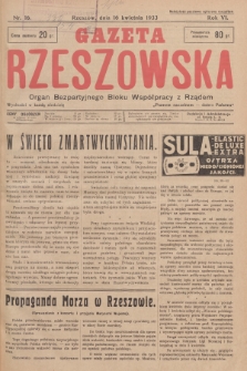 Gazeta Rzeszowska : organ Bezpartyjnego Bloku Współpracy z Rządem. 1933, Nr 16