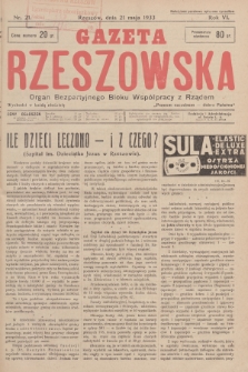 Gazeta Rzeszowska : organ Bezpartyjnego Bloku Współpracy z Rządem. 1933, Nr 21