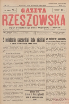 Gazeta Rzeszowska : organ Bezpartyjnego Bloku Współpracy z Rządem. 1933, Nr 41