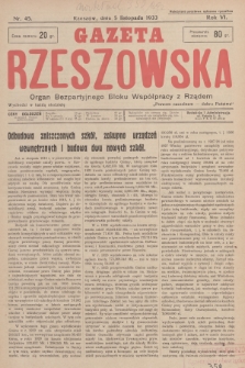 Gazeta Rzeszowska : organ Bezpartyjnego Bloku Współpracy z Rządem. 1933, Nr 45