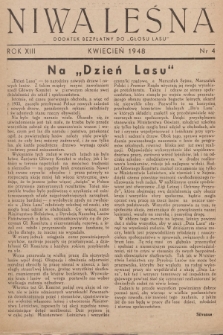 Niwa Leśna : dodatek bezpłatny do „Głosu Lasu”. R.13, 1948, Nr 4