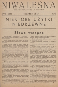 Niwa Leśna : dodatek bezpłatny do „Głosu Lasu”. R.13, 1948, Nr 8