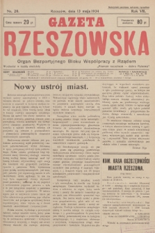 Gazeta Rzeszowska : organ Bezpartyjnego Bloku Współpracy z Rządem. 1934, Nr 20