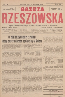 Gazeta Rzeszowska : organ Bezpartyjnego Bloku Współpracy z Rządem. 1934, Nr 36